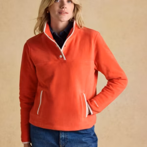 Joules Lulworth Funnel Neck Fleece, Red