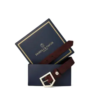 Fairfax & Favor Ladies Sennowe Suede Belt - Port