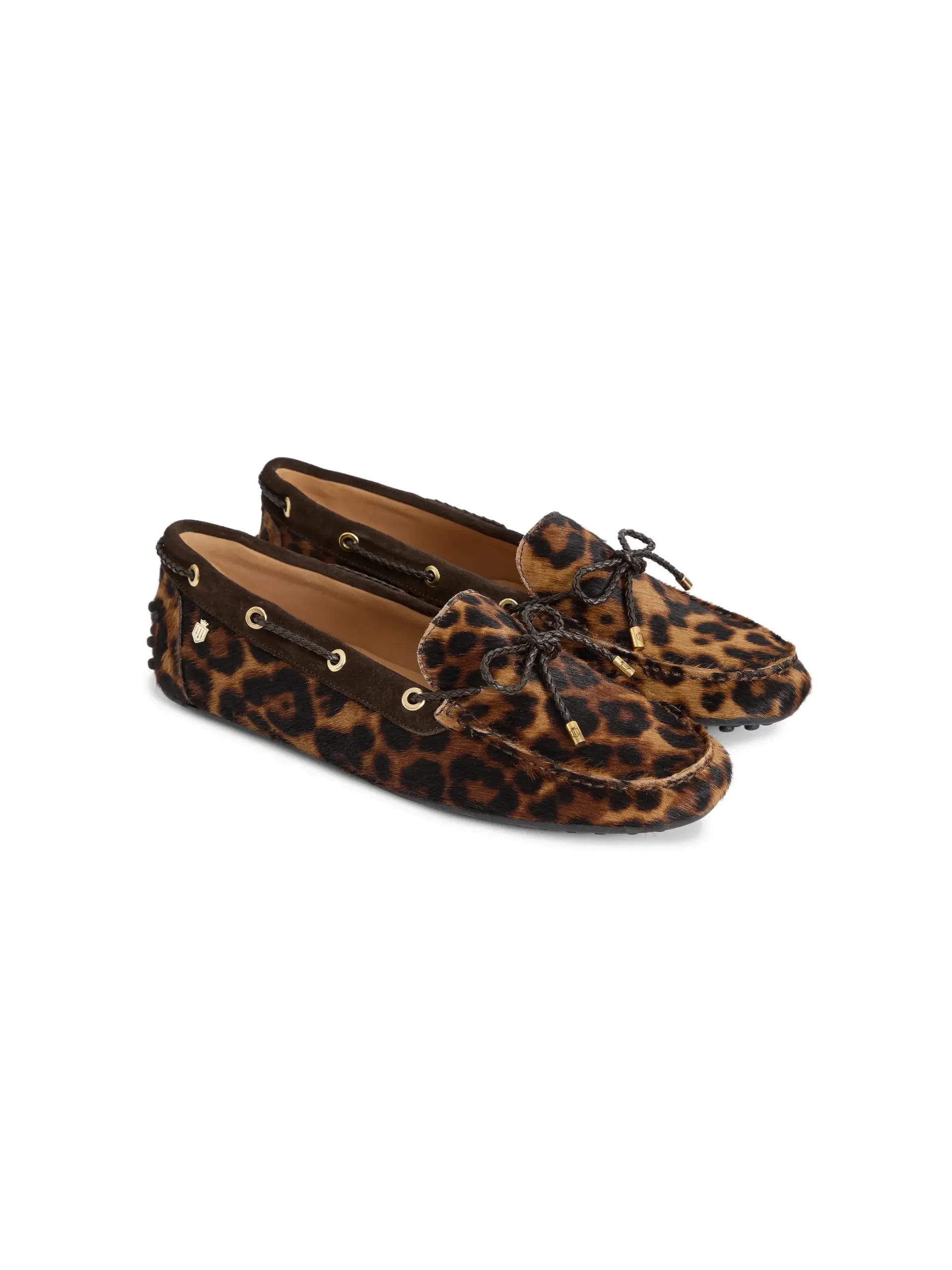 Fairfax & Favor Womens Henley Driving Shoes - Leopard Haircalf