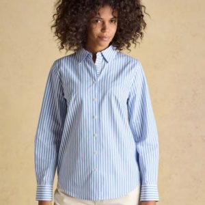 Joules Classic Fit Blue Striped Poplin Shirt