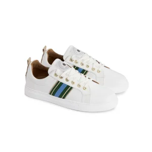 Fairfax & Favor Boston Trainers - Clover Green & Sky Blue