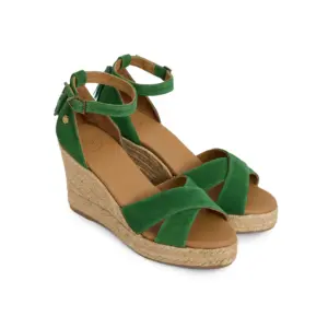 Fairfax & Favor Womens Valencia wedge - Clover Green