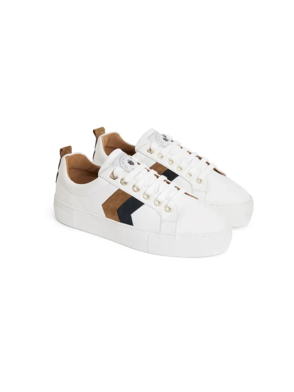 Fairfax and Favor Alexandra
Tan & Navy Platform Trainers
