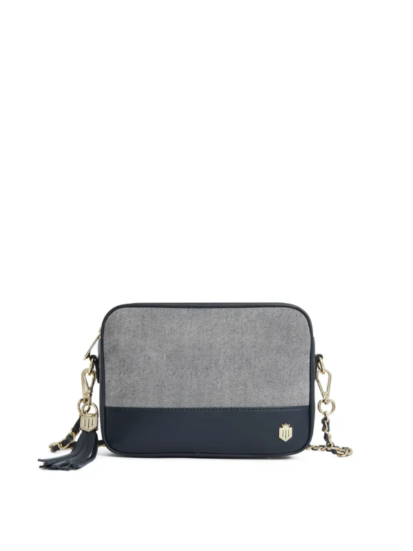 FairFax and Favor Finsbury Crossbody Bag- Denim Suede