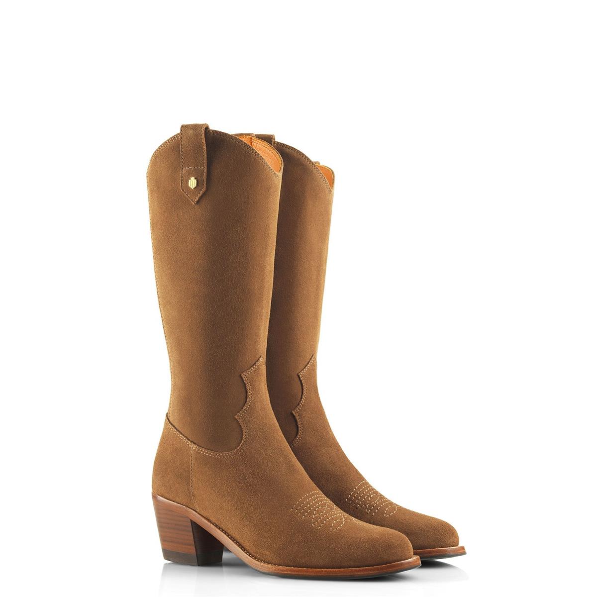 ladies tan mid calf boots