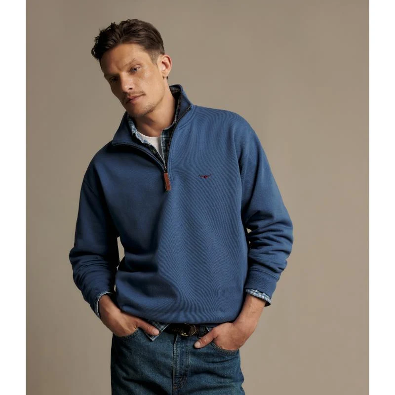R.M.Williams Mens Mulyungarie 1/4 zip sweatshirt - French Navy