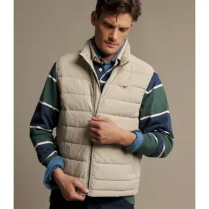 R.M.Williams Mens Rydal padded vest - Almond