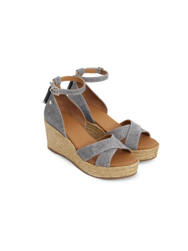 Fairfax and Favor Valencia Denim Suede Mid Wedges
