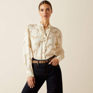 Ariat Womens Cricklade Blouse - Horse Print