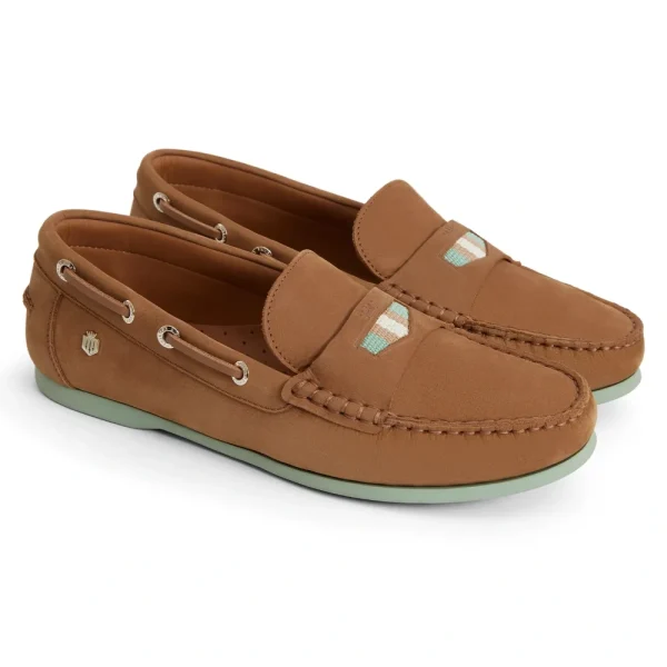 Fairfax and Favor Boston Tan and Mint Deck Shoes Tan & Navy Platform Trainers