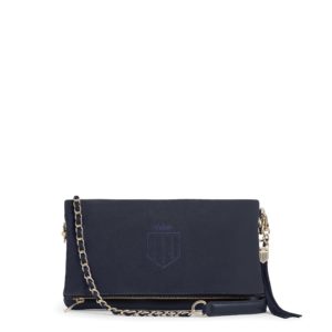 Fairfax & Favor Finsbury Clutch Bag - Navy Suede