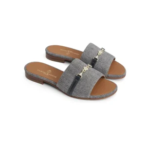 Fairfax and Favor Heacham Denim Suede Sandals