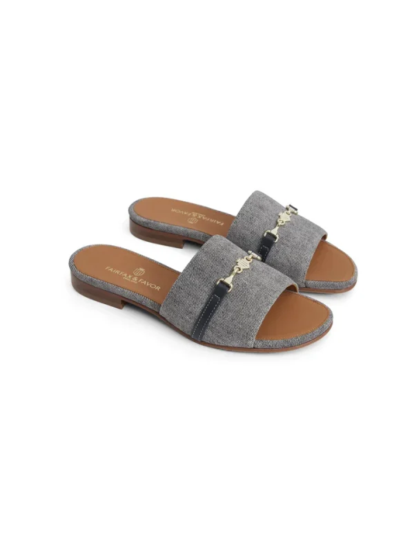Fairfax and Favor Heacham Denim Suede Sandals