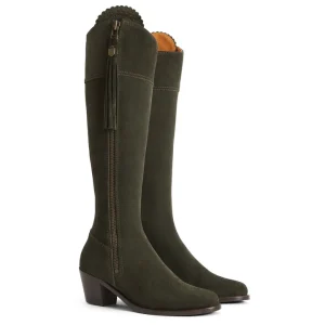 Fairfax & Favor Regina Heeled Boots - Moss Green Regular Fit