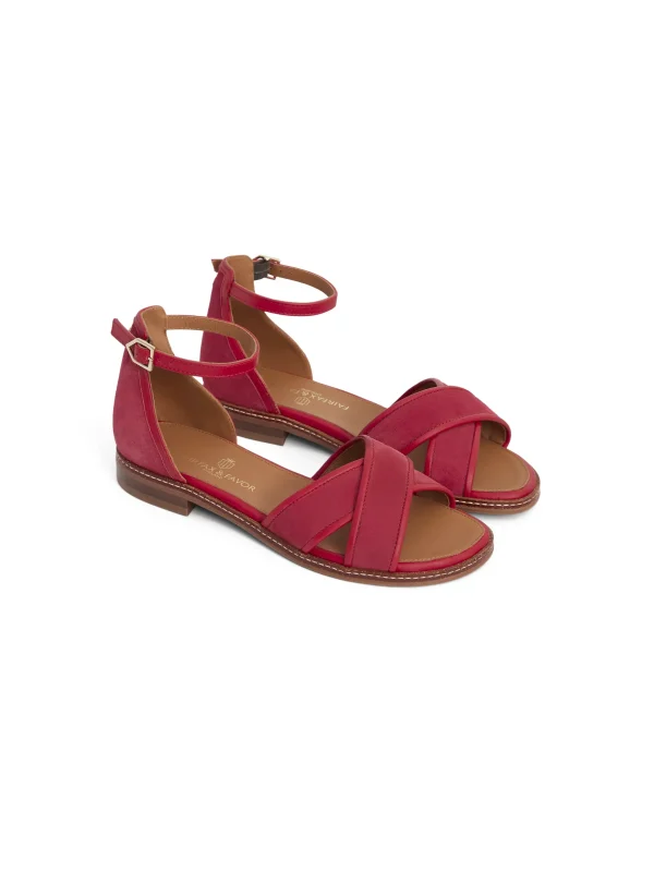 Fairfax and Favor Valencia Sandal cherry