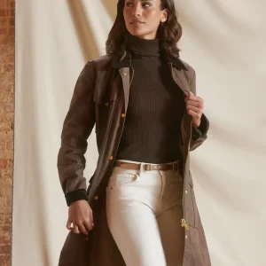 Fairfax & Favor Violet Bracken Waxed Coat