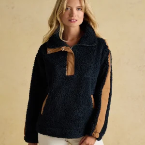 Joules Tilly Navy Quarter Zip Borg Fleece