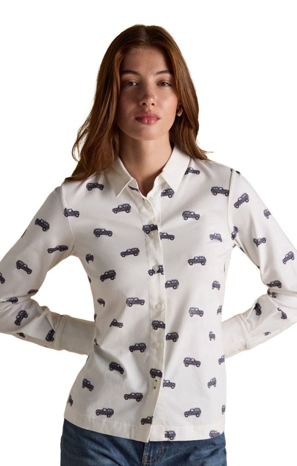 Joules Eleanor Tomlinson White 4x4 Cotton-Rich Jersey Shirt