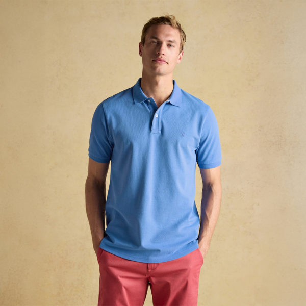 Joules Mens Woody Blue Cotton Pique Polo Shirt