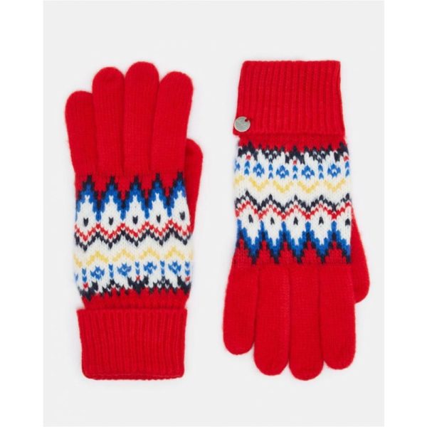 Joules Shetland Glove Red Fairisle