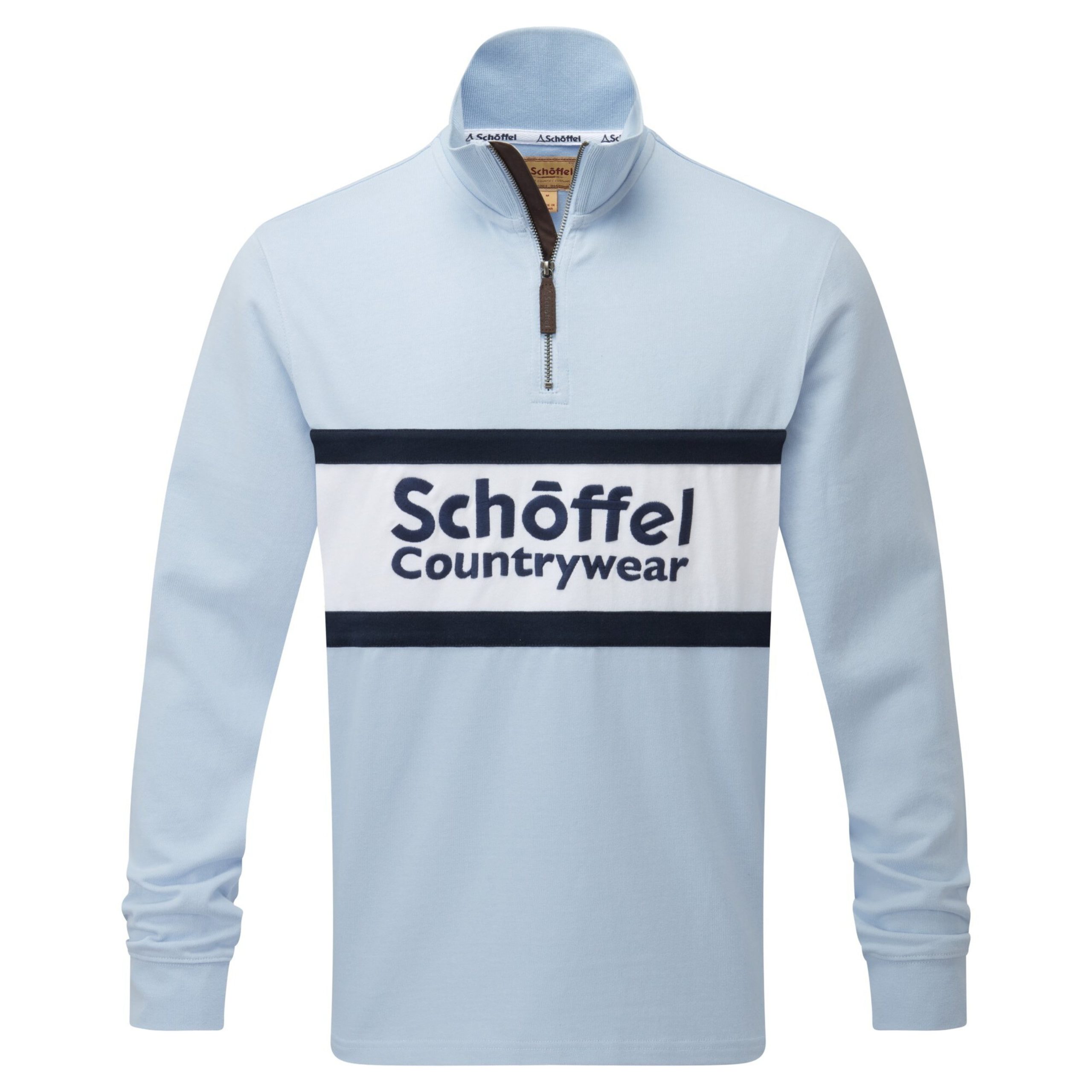 Schoffel Exeter Heritage 1/4 Zip – Pale Blue | High Flyers