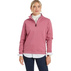 Schoffel Ladies Sennen Cove Quarter Zip Sweatshirt- Dark French Rose