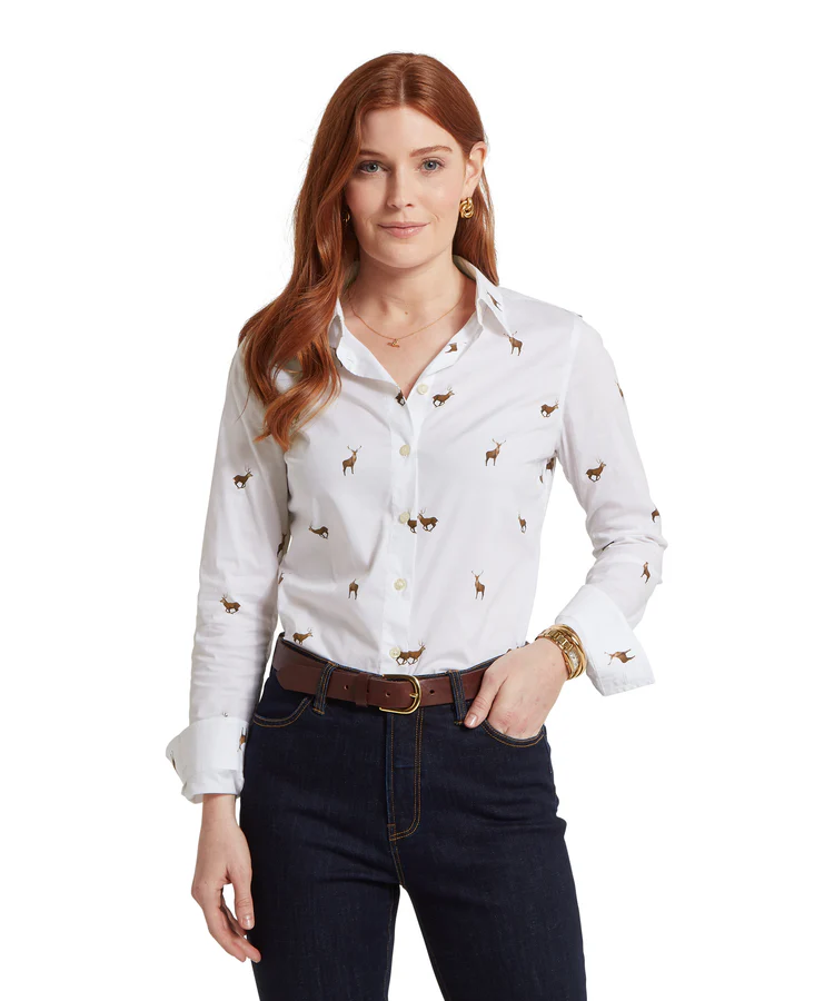 Schoffel Ladies Norfolk Shirt - Stag Print