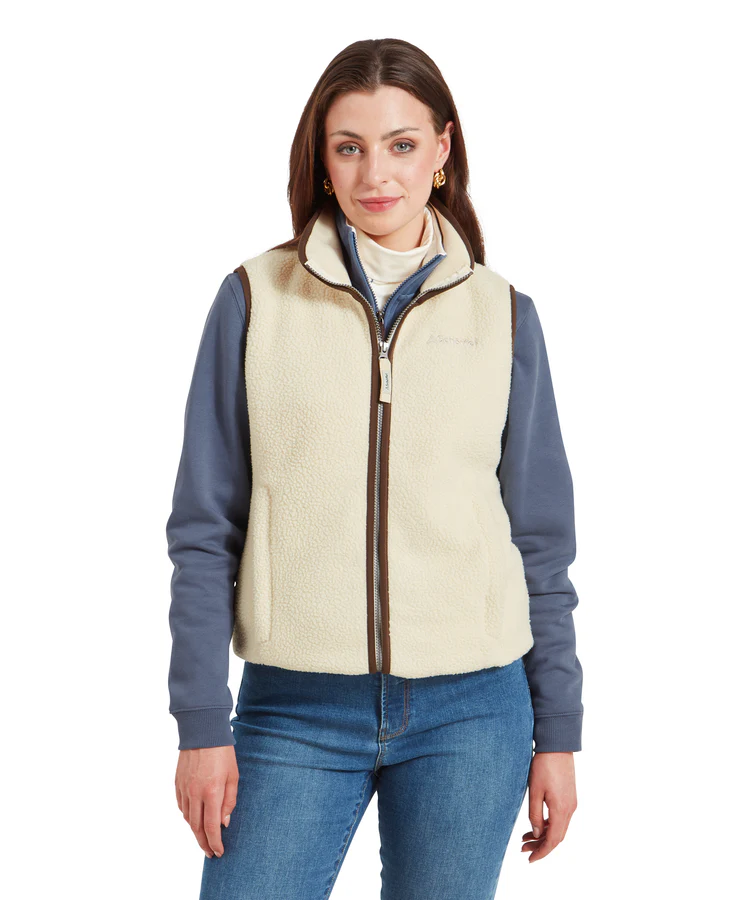 Schoffel Lyndon Retro Fleece Gilet - Ecru