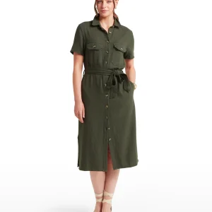 Schoffel Daisy Linen Dress- Beetle Green