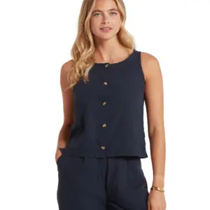 Schoffel Ladies Elsworth Linen Top - Navy