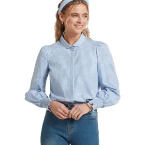 Schoffel Ladies Flora Gingham Shirt - Denim Blue