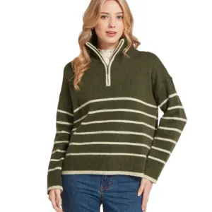 Schoffel Ladies Sandsend 1/4 Jumper - Loden/Oatmeal