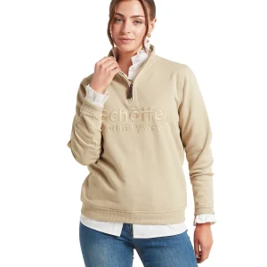 Schoffel Ladies St Issey Quarter Zip Sweatshirt - Cobblestone