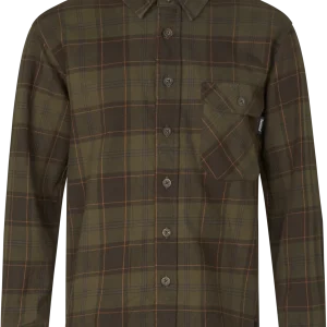Seeeland Glen Junior Flannel Shirt - Pine Green/Dark Navy Check