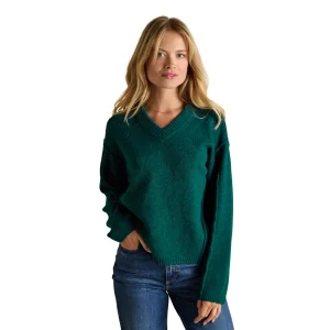 Joules Hannah Green V-Neck Relaxed Fit Jumper