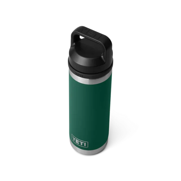 Yeti 18oz Rambler Bottle chug - Black Forest Green